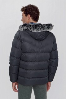 Mens Gray Alberta Dynamic Fit Comfortable Fit Zipper Long Inflatable Quilted Hooded Coat 100351463