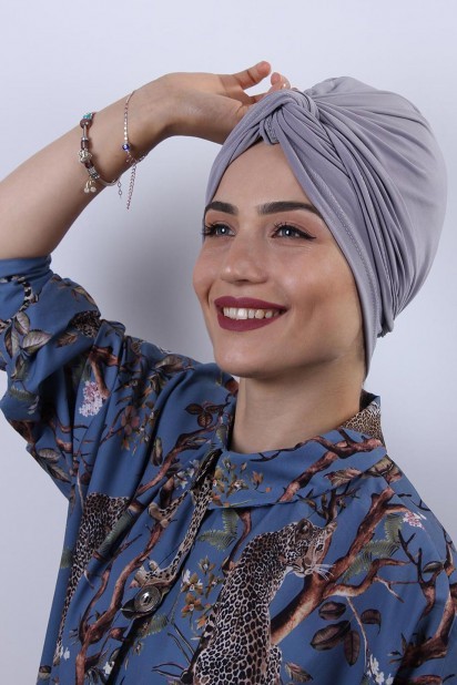 Woman Bonnet & Turban - Dolama Bonnet Gray 100285239 - Turkey