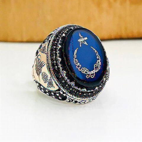 Personalized Ottoman Tugra Motif Sterling Silver Ring 100347966