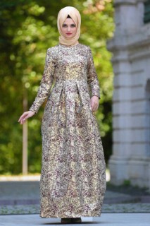 Evening & Party Dresses - Bordeauxrotes Hijab-Abendkleid 100299244 - Turkey