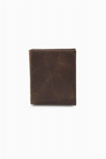 Antique Brown Leather Men's Wallet With Hidden Card Holder 100346167