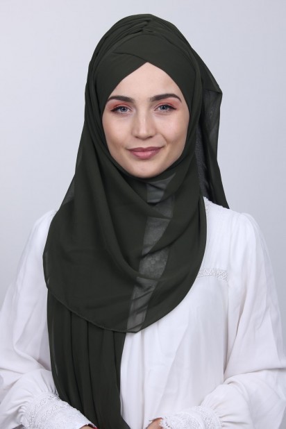 Ready to wear Hijab-Shawl - Bonnet Châle Kaki - Turkey