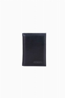 Wallet - Porte-cartes bleu marine transparent en cuir véritable Guard 100346341 - Turkey