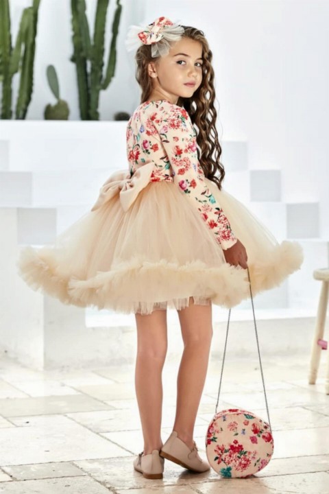 Girl's Flower Bolero Skirt Frilly Powder Bag Evening Dress 100328653