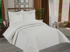 Dowry Bed Sets - Story Micro Double Heart Mattress Cover Cream 100330337 - Turkey
