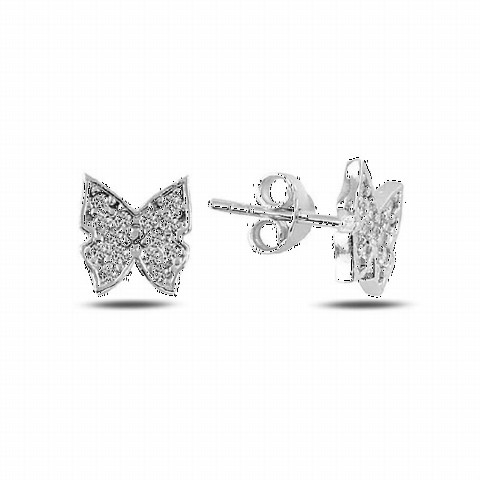 Jewelry & Watches - Butterfly Pattern Silver Earrings 100347095 - Turkey