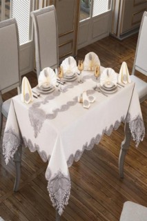 Verna Table Cloth 26 Pieces Cream Silver 100329332