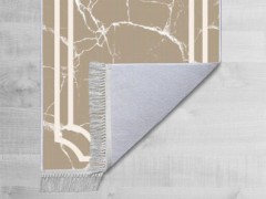 Non-Slip Base Digital Print Velvet Carpet Linear Stone Brown 180x280 cm 100260349
