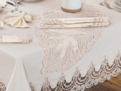 Lisa Table Cloth Set 18 Pieces Cream Cream 100330139