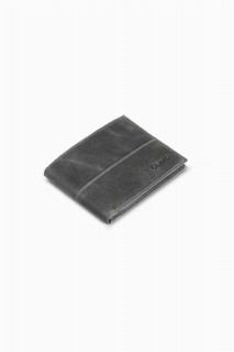 Leather - Antique Gray Slim Classic Leather Men's Wallet 100346092 - Turkey