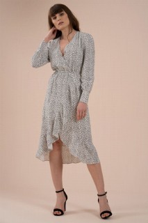 Daily Dress - Plissiertes rückenfreies Damenkleid 100326449 - Turkey