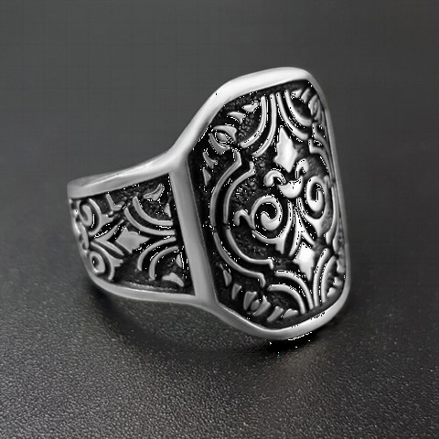 Octagonal Motif Sterling Silver Ring 100350247