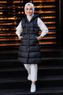 Outwear - Black Hijab Inflatable Vest 100344996 - Turkey