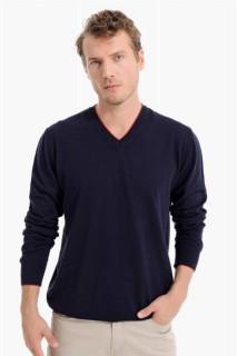 Knitwear - Men's Marine Basic Dynamic Fit V Neck Knitwear Sweater 100345069 - Turkey