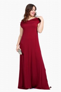 Evening Dress - Large Size Polite And Elegant Kiss Collar Evening Dress 100275974 - Turkey
