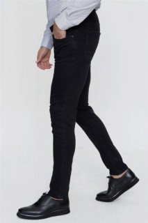 Men Black Casandra Slim Fit Slim Fit 5 Pocket Jean Trousers 100351338