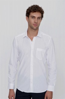 Men's White Basic Pocketed Regular Fit Comfy Cut Shirt 100351042
