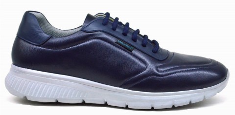 SHOEFLEX COMFORT - NAVY BLUE - MEN'S SHOES,Leather Shoes 100352507