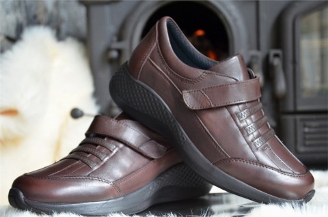 Sneakers & Sports - SHOEFLEX COMFORT - BROWN - WOMEN'S SHOES,Leather Shoes 100325231 - Turkey