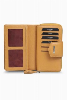 Small Size Mustard Yellow Leather Women's Wallet 100345798