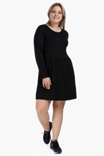 Plus Size Sleeve Mini Viscose Dress 100276559