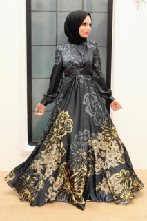 Evening & Party Dresses - فستان سهرة حجاب أسود 100340417 - Turkey
