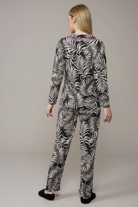 Women's Leaf Patterned Pajamas Set 100325719
