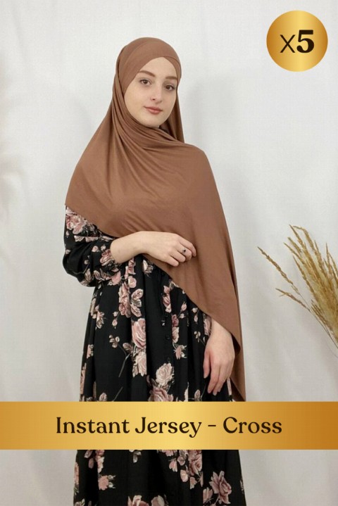 Woman Hijab & Scarf - Instant Jersey - Cross  - 5 pcs in Box 100352690 - Turkey