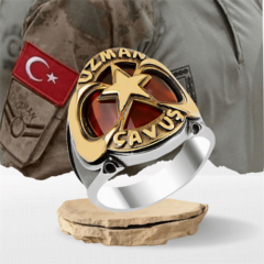 mix - Master Sergeant Stone Silver Men's Ring 100348159 - Turkey