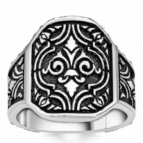 Octagonal Motif Sterling Silver Ring 100350247