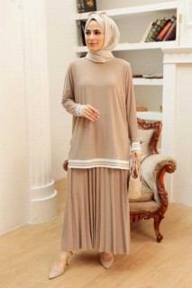 Cloth set - فستان بدلة حجاب بيج 100340577 - Turkey