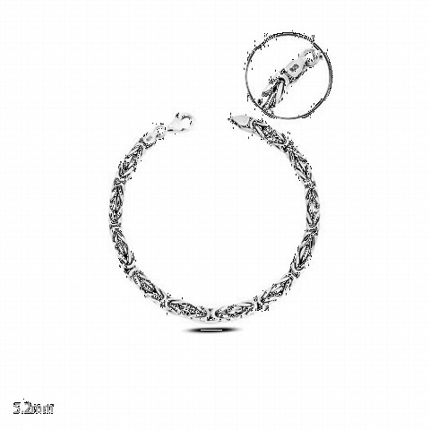 Classic King Square Chain Silver Bracelet 100346561