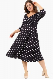 Polka Dot Lycra Plus Size Evening Dress Short 100276279
