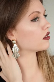 Earrings - Gold Color Metal Vintage Women's Dangle Earrings 100318730 - Turkey