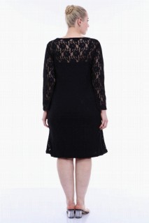 Large Size Lycra Lace Black Evening Dress Black 100275956