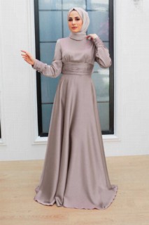 Wedding & Evening - Robe de soirée hijab vison 100339769 - Turkey
