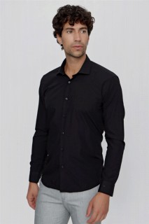 Men's Black Basic Slim Fit Slim Fit Shirt 100351029
