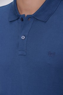 Men's Marine Basic Plain 100% Cotton Dynamic Fit Comfortable Fit Short Sleeve Polo Neck T-Shirt 100351472