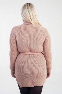 Large Size Slit Detail Acrylic Turtleneck Loose Knitwear Sweater 100276584