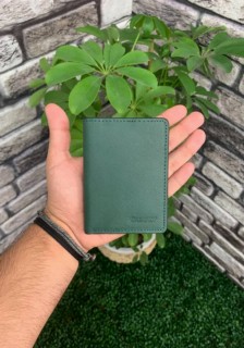 Wallet - Porte-cartes en cuir Saffiano vert garde 100345867 - Turkey