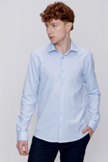 Top Wear - Men's A.Blue Cotton Oxford Plain Slim Fit Slim Fit Collar Shirt 100350762 - Turkey