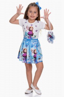Kids - Mädchen Kind Schneekönigin Tasche Blau Rock Anzug 100328651 - Turkey