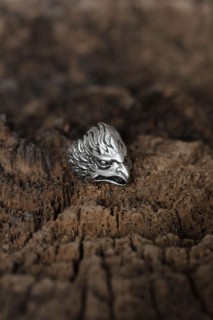 Silver Rings 925 - Adjustable Phoenix Design Men's Ring 100319214 - Turkey