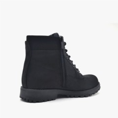 Neson Black Genuine Leather Zipper Winter Boots 100278626