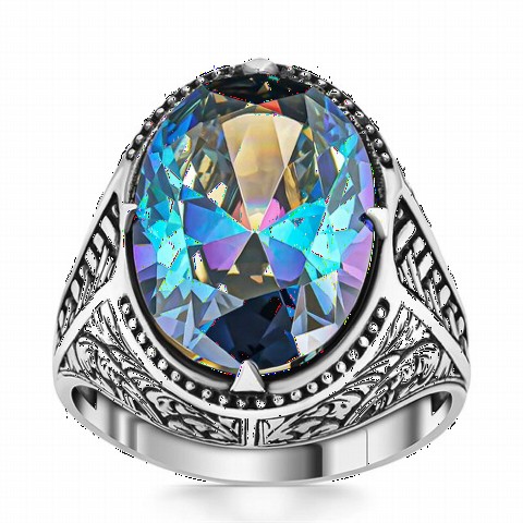mix - Special Design Mystic Topaz Stone Silver Ring 100350391 - Turkey