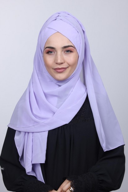 Woman Hijab & Scarf - بونيه شال ليلك - Turkey