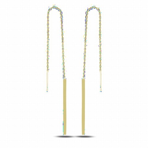 jewelry - Plain Dangle Women's Sterling Silver Earrings Gold 100346693 - Turkey