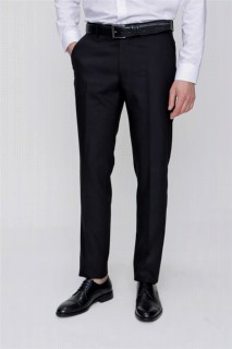 Subwear - Men's Black Basic Straight Slim Fit Slim Fit Trousers 100350738 - Turkey