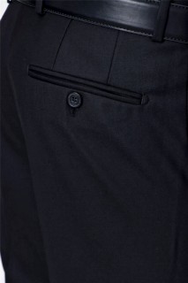Men's Black Basic Straight Slim Fit Slim Fit Trousers 100351294
