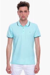 Men Clothing - Men's Light Green Basic Polo Neck No Pocket Dynamic Fit Comfortable Fit T-Shirt 100351220 - Turkey